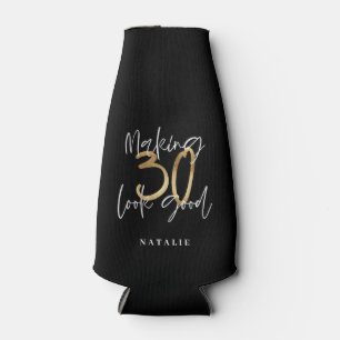 Schwarz und Gold 30. Geburtstag moderne Drehbuch s Flaschenkühler