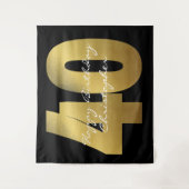 Schwarz und Gold 40. Geburtstag Wandteppich (Vorderseite)