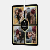 Schwarz und Gold 4 Bilder Familienfoto Collage Ornament Aus Metall (Vorderseite links)