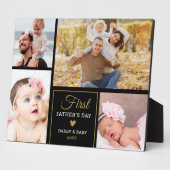 Schwarz und Gold 4 Foto Collage des ersten Vaters Fotoplatte (Seite)