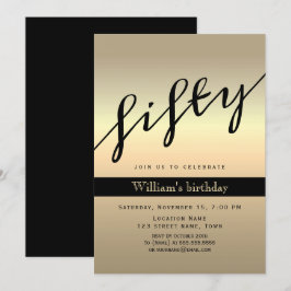 Schwarz und Gold 50. Geburtstag Einladung