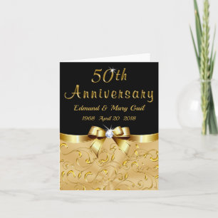 Schwarz und Gold 50. Jubiläums-Dankeskarten Dankeskarte