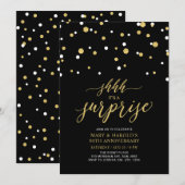 Schwarz und Gold | 50. Überraschungsjubiläum Einladung (Vorne/Hinten)