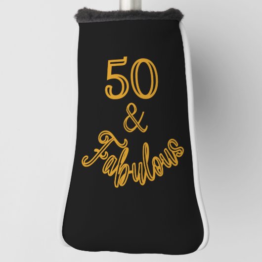 Schwarz und Gold 50 und fabelhaft Golf Headcover (Rotieren 90)