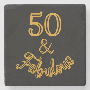 Schwarz und Gold 50 und fabelhaft Steinuntersetzer