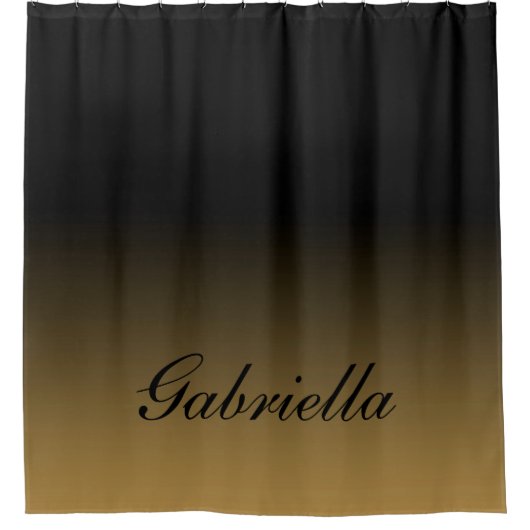 Schwarz und Gold Abstrakt Duschvorhang (Vorderseite)