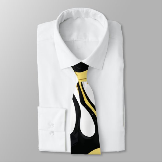 Schwarz und Gold Alkohol Tinte Marmorfarbe Textur Krawatte (Gebunden)