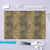 SCHWARZ UND GOLD ALLIGATOR HAUT AUSSEHEN SEIDENPAPIER (Handwerk)