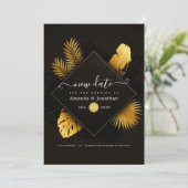 Schwarz und Gold ändern das Datum Save The Date (Stehend Vorderseite)