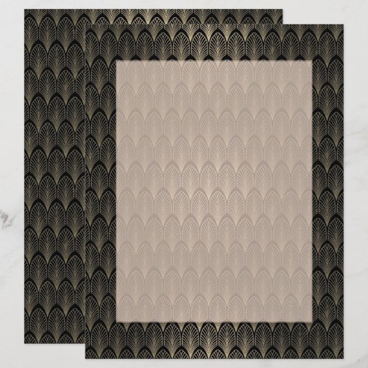 Schwarz und Gold Art Deco (Vorne/Hinten)