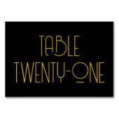 Schwarz und Gold Art Deco für 21+ Tischnummer (Vorderseite)