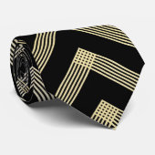 Schwarz und Gold Art Deco Krawatte (Gerollt)
