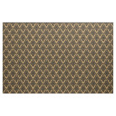 Schwarz und Gold Art Deco Lüftermuster Blume Stoff (Yard (91,4 cm))