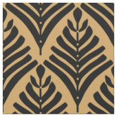 Schwarz und Gold Art Deco Lüftermuster Blume Stoff (Nahaufnahme)