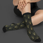 Schwarz und Gold Art Deco Muster 3 Socken