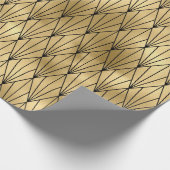 Schwarz und Gold Art Deco Muster Geschenkpapier (Ecke)