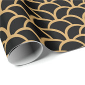Schwarz und Gold Art Deco Muster Geschenkpapier (Rolleneckpunkt)