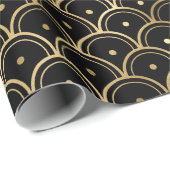 Schwarz und Gold Art Deco Muster Geschenkpapier (Rolleneckpunkt)