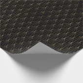 Schwarz und Gold Art Deco Muster Geschenkpapier (Ecke)