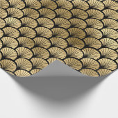 Schwarz und Gold Art Deco Muster Geschenkpapier (Ecke)