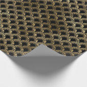 Schwarz und Gold Art Deco Muster Geschenkpapier (Ecke)