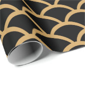 Schwarz und Gold Art Deco Muster Geschenkpapier (Rolleneckpunkt)