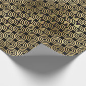 Schwarz und Gold Art Deco Muster Geschenkpapier (Ecke)