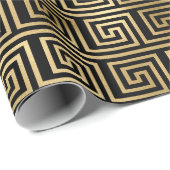 Schwarz und Gold Art Deco Muster Geschenkpapier (Rolleneckpunkt)