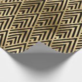 Schwarz und Gold Art Deco Muster Geschenkpapier (Ecke)