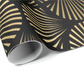 Schwarz und Gold Art Deco Muster Geschenkpapier (Rolleneckpunkt)