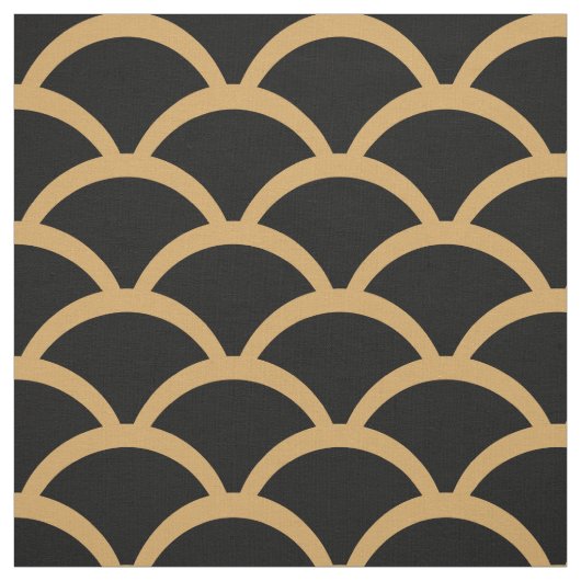 Schwarz und Gold Art Deco Muster Stoff (Muster)