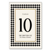 Schwarz und Gold auf dem ivorischen Schachbrett - Tischnummer (Vorderseite)