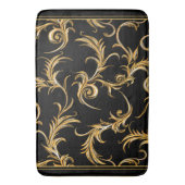 Schwarz und Gold Badematte (Vorderseite Vertikal)