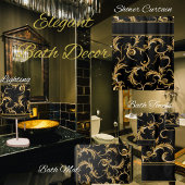 Schwarz und Gold Badematte