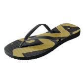 Schwarz und Gold Badesandalen (Schrägansicht)