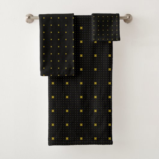 Schwarz und Gold Badetuch Set (Insitu)