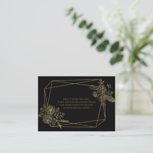 Schwarz und Gold Begleitkarte (Stehend Vorderseite)