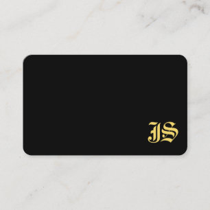 Schwarz und Gold Beruflich Mit Monogramm Classic Visitenkarte