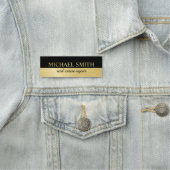 Schwarz und Gold Beruflich Personalisiert Namensschild (Beispiel)