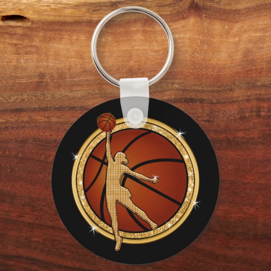 Schwarz und Gold billig Basketball Geschenke für M Schlüsselanhänger (Rückseite)