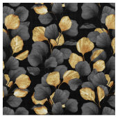 Schwarz und Gold Blätter. Muster Stoff (Nahaufnahme)