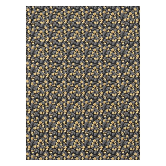 Schwarz und Gold Blätter. Muster Tischdecke (Vorderseite)