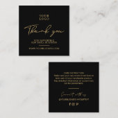 Schwarz und Gold | Business Logo Packaging Vielen Quadratische Visitenkarte (Vorne/Hinten)