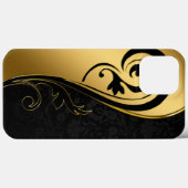 Schwarz und Gold Case-Mate iPhone Hülle (Rückseite (Horizontal))