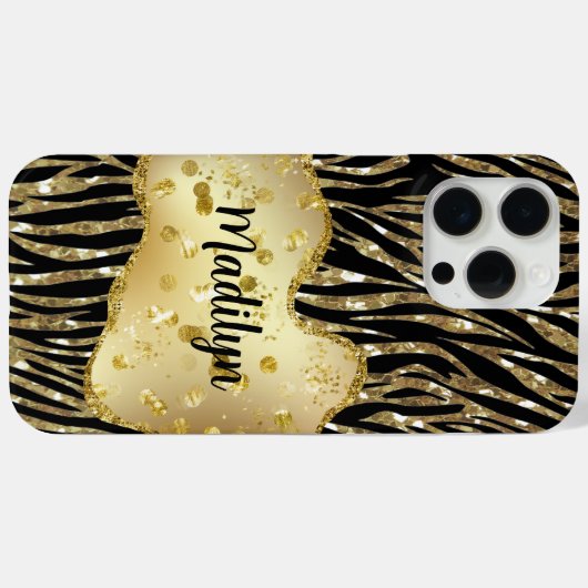 Schwarz und Gold Case-Mate iPhone Hülle (Rückseite (Horizontal))