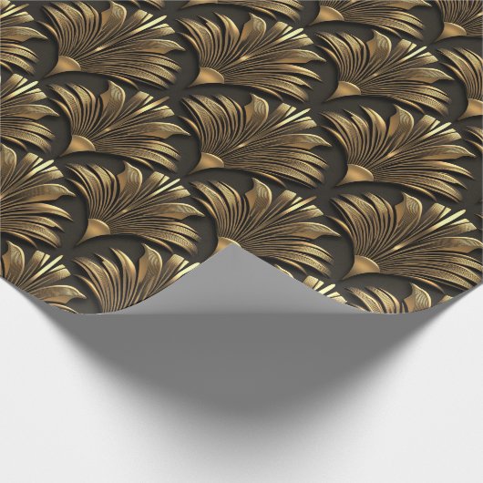 Schwarz und Gold Class Cafè Lugano Geschenkpapier (Ecke)