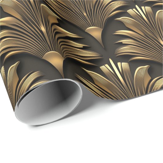 Schwarz und Gold Class Cafè Lugano Geschenkpapier (Rolleneckpunkt)