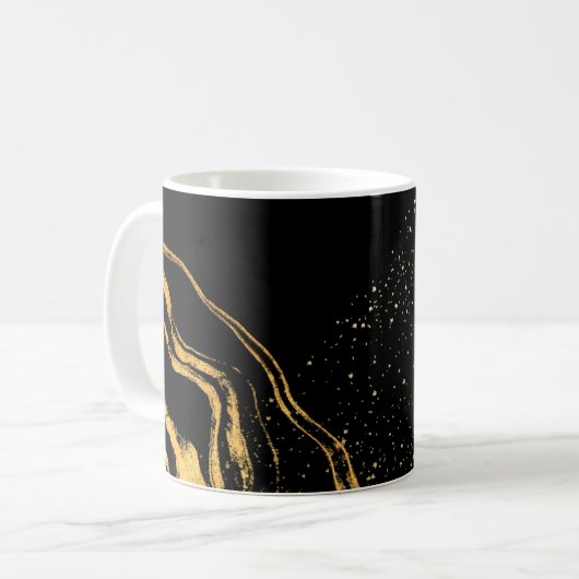 Schwarz und Gold Classic Kaffeetasse (Vorderseite Links)