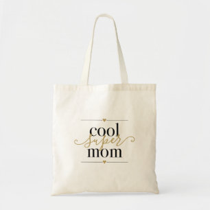 Schwarz und Gold Cool Super Mama Modern Elegant Tragetasche