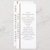 Schwarz und Gold | Custom Wedding Program Programm (Vorne/Hinten)